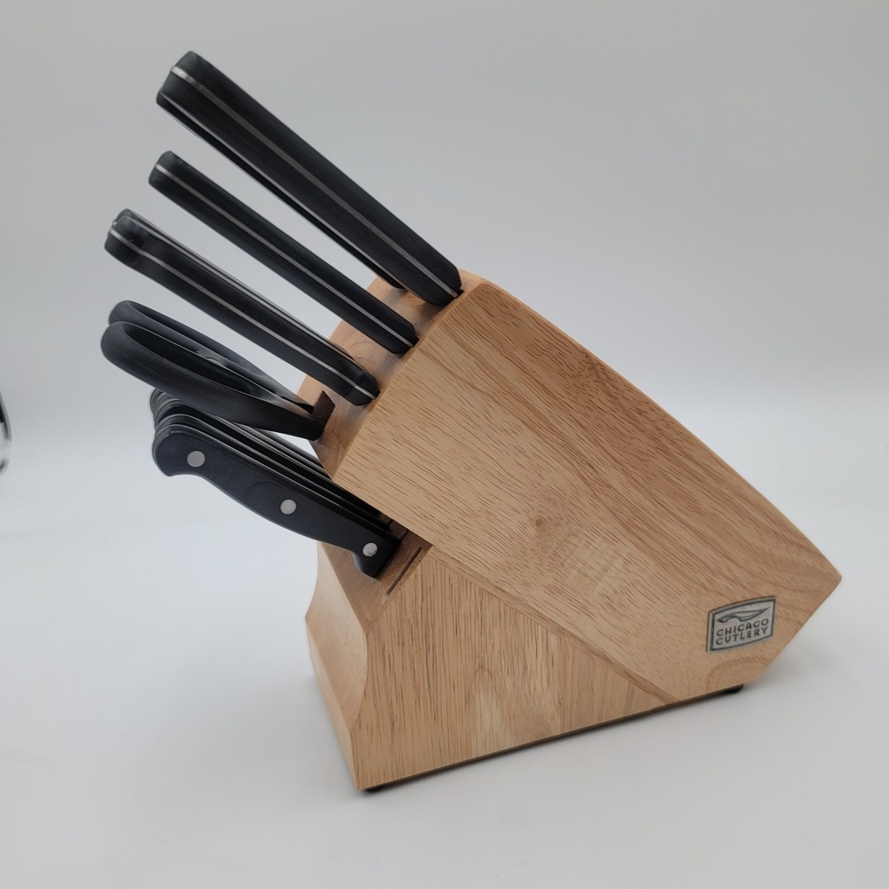 Chicago Cutlery 12 Piece Knife Block Set 5H17D Stainless Steel Black Handles
